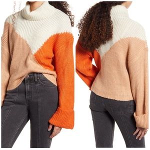 MINKPINK Colorblock Turtleneck Sweater